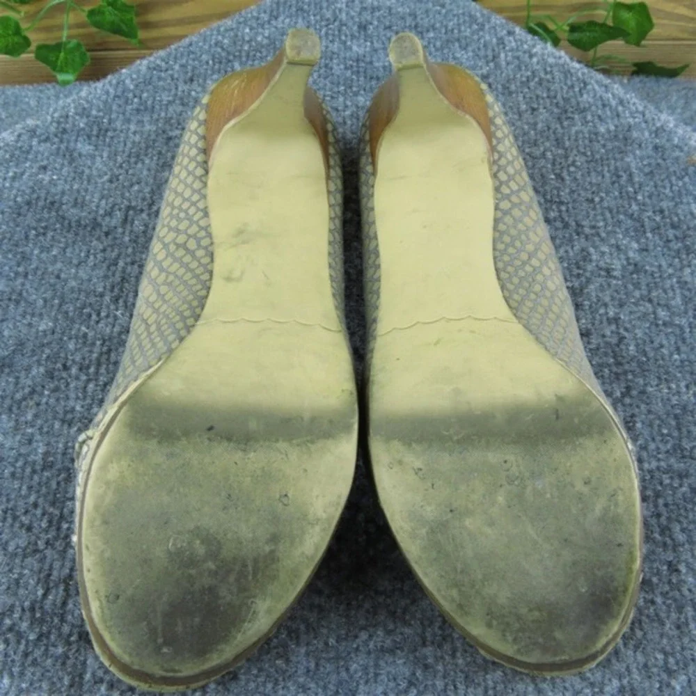 Moda Spana  Women Peep Toe Heel Shoes Size 8 Medium‎ Brown Leather